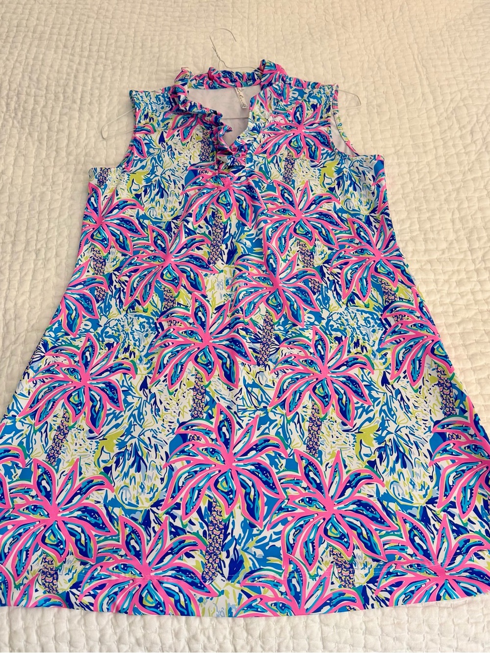 Lulu-B Tropical Pink & Blue Sleeveless Shift Dress
